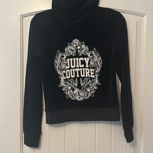 Juicy Couture Black Velour Zipper Hoodie
